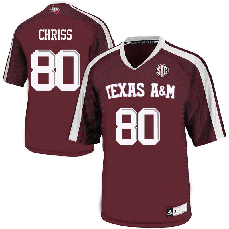 Men #80 Clyde Chriss Texas A&M Aggies College Football Jerseys-Maroon